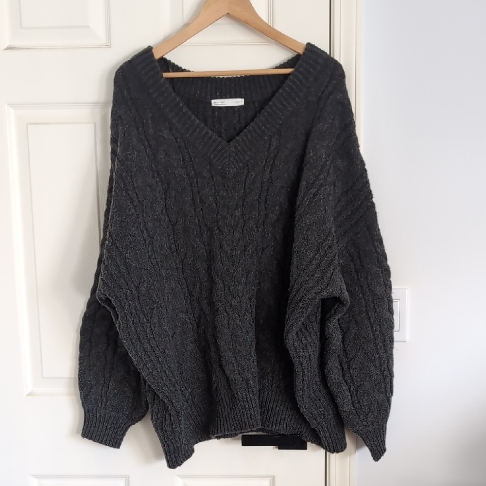 Oak + Fort Gray Cable Knit Sweater